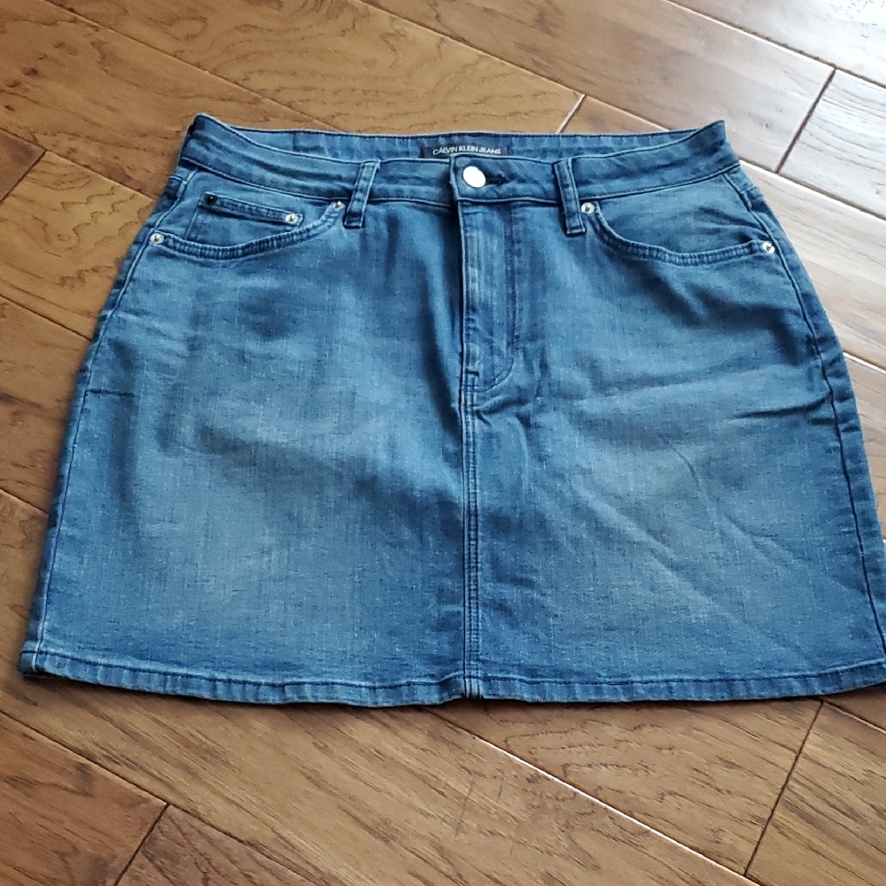 Calvin Klein Jeans Jean Skirt Zipper Fly Size 12